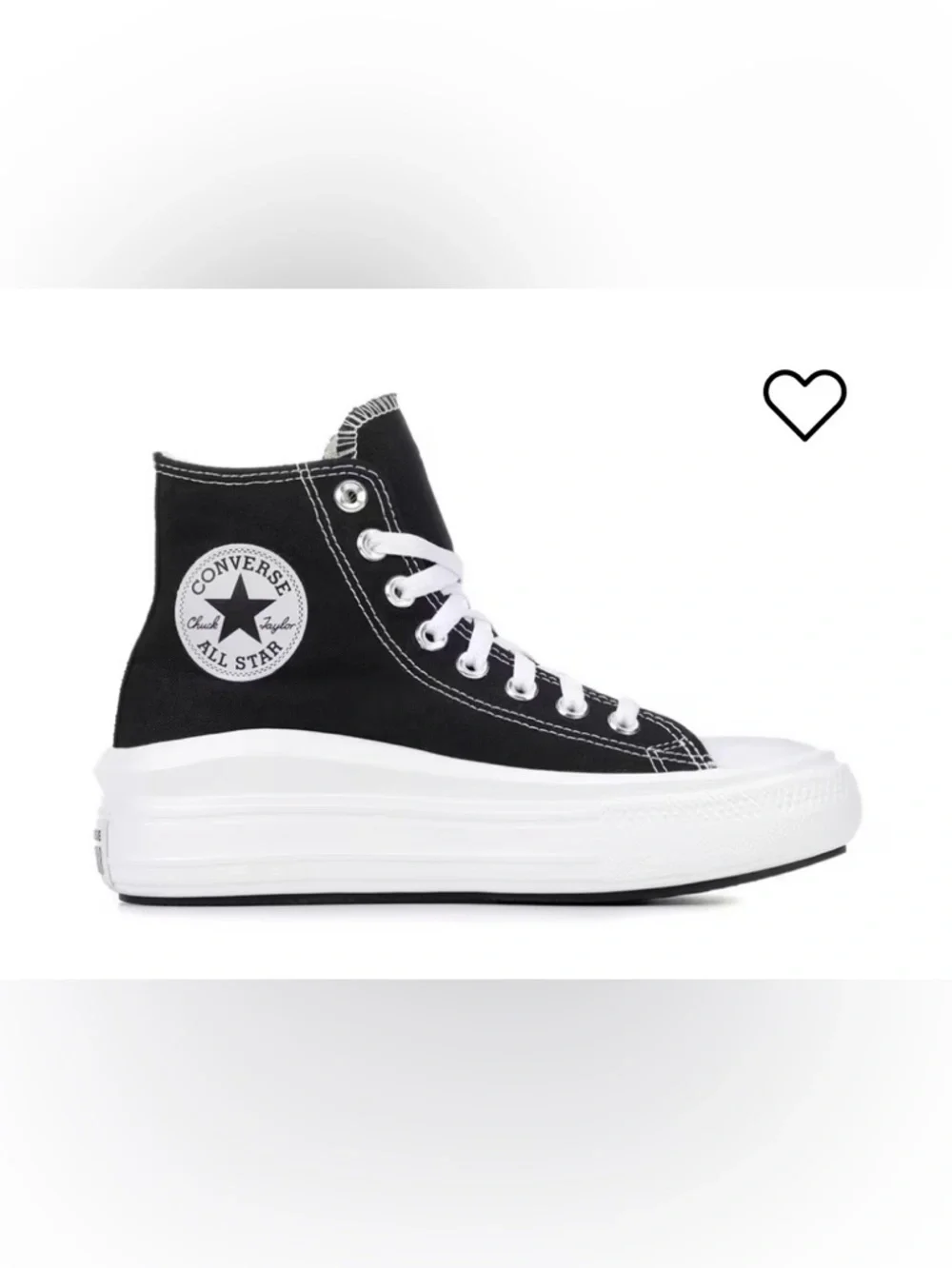 Converse Chuck Taylor All Star CTAS Move HI Platform Black White Women’s 7 - Picture 1 of 8